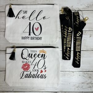 40th Birthday Gifts Women Zipper Makeup Bag Travel Cosmetic Bag 40 Year Old Bday